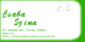 csaba szima business card